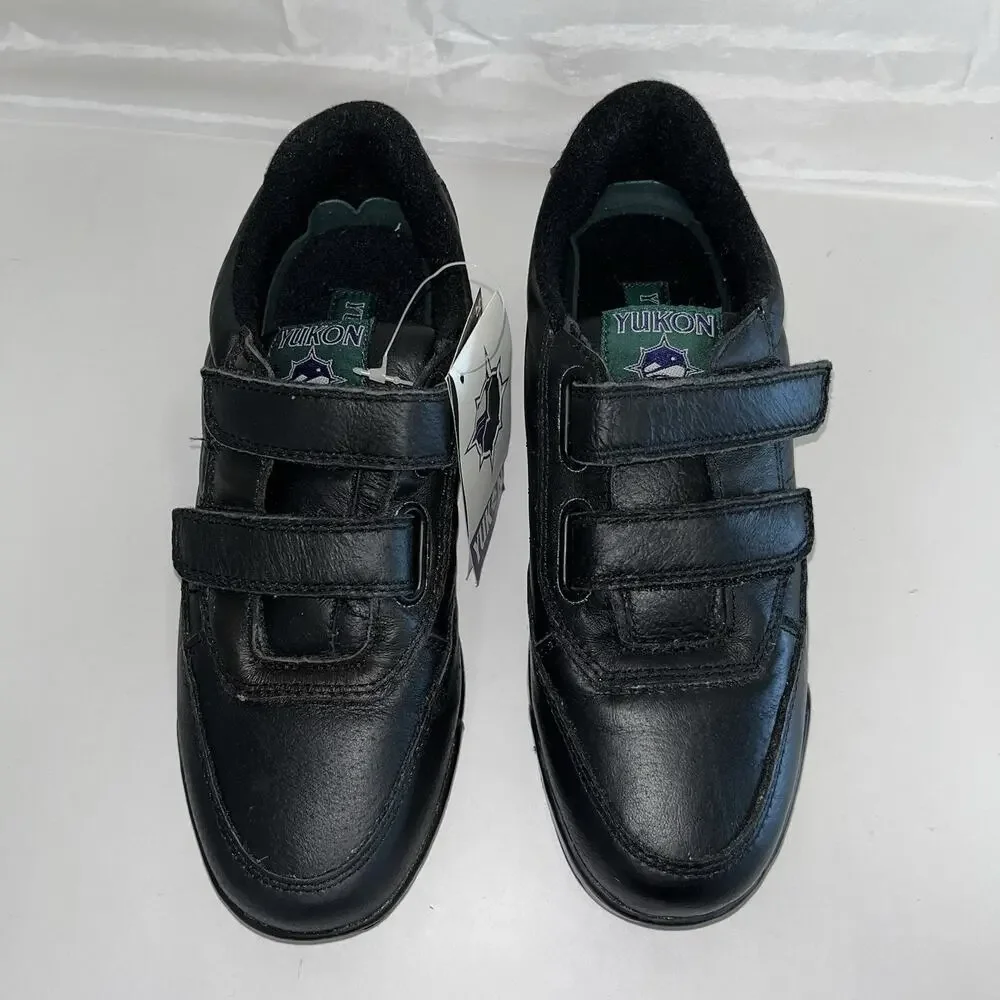 Yukon Journey Black Leather Adjustable Strap Walking Shoes Men’s 8.5